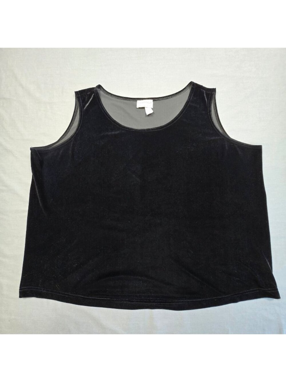Baranda 2X Tank Top Black Velvet Sleeveless Goth